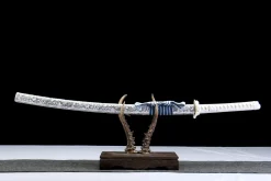 Azure Snow Silver Scale - Handgesmeed Katana van 1045 koolstofstaal