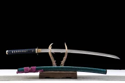 Alternative view of Azure Deep Gold - Handgesmeed Katana van 1065 koolstofstaal