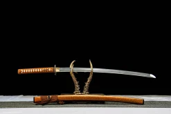 Alternative view of Obsidian Inferno - Handgesmeed Katana van 1065 koolstofstaal