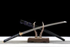 Alternative view of Azure Radiance - Handgesmeed Katana van Damascusstaal