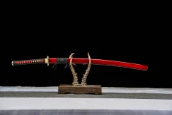 Crimson Flame (之烽) - Handgesmeed Katana van Damascusstaal