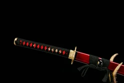 Alternative view of Crimson Flame (之烽) - Handgesmeed Katana van Damascusstaal