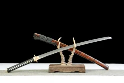 Alternative view of Shadow Warrior - Handgesmeed Katana van Damascusstaal
