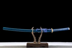 Deep Sea Gold - Handgesmeed Katana van Kleigehard Damascusstaal