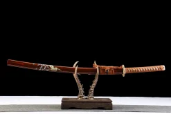 Black Gold Brown Weave - Handgesmeed Katana van T10 gereedschapsstaal