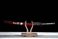 Alternative view of Rode Wielbloem - Handgesmeed Katana van T10 gereedschapsstaal